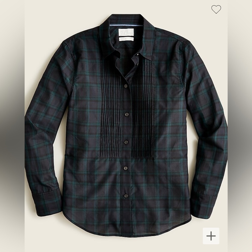 NWT J.Crew Slim-Fit Tuxedo Shirt in Blackwatch Tartan sz 16